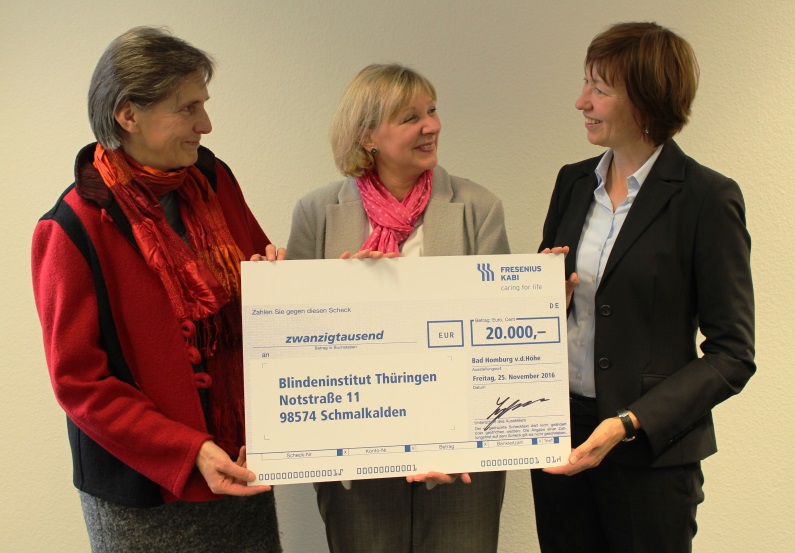 Fresenius Kabi Germany supports Blindeninstitut Thüringen (Thuringia Institute for the Blind) with Christmas donation
